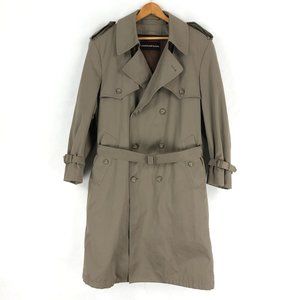 Charles Klein Men's Size 42R Brown Double Breasted Long Sleeve Trench Coat